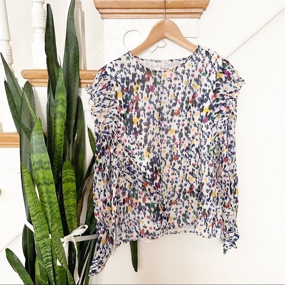 DEREK LAM printed ruffle detail buttons blouse 4